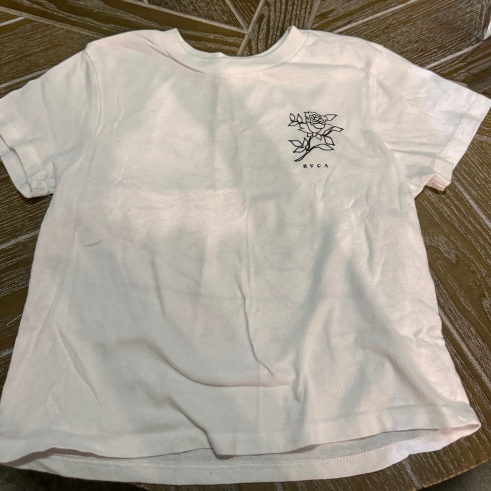 RVCA Kids White Tee with Floral Graphic